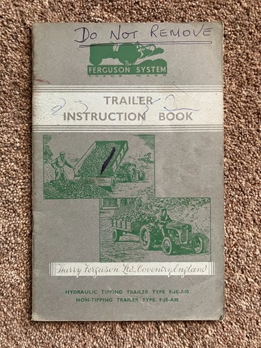 Ferguson trailer instruction - trailer,